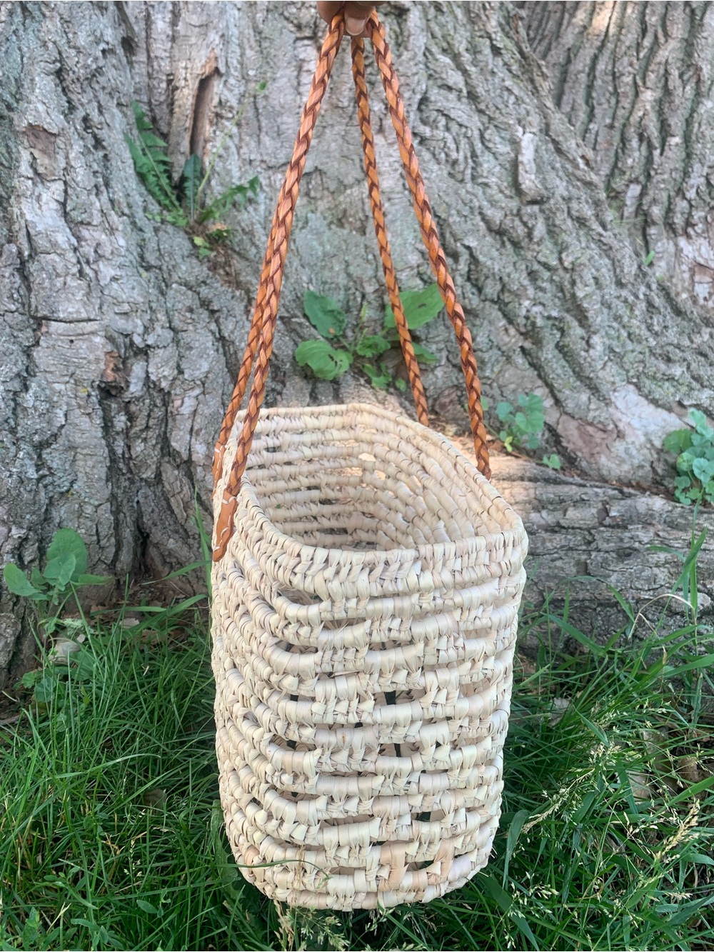 NWT Handwoven picnic basket bag- wicker basket -tote bag - beach bag basket - Picture 13 of 15
